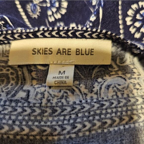 Skies Are Blue jumper Women's medium dk blue / white/tan Pre-owned - Picture 4 of 9
